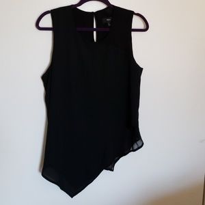 Sleeveless Chiffon Asymmetrical Blouse